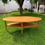 Solid beech coffee table - Sweden 70s/80s