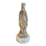 Virgin Mary crowned in metal and brass