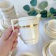 Service à café St Amand 10 personnes – Porcelaine vintage blanche et dorée