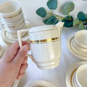 St Amand 10-person coffee service – Vintage white and gold porcelain
