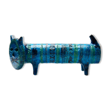 Le Chat by Aldo Londi for Bitossi in blue ceramic, circa 1950