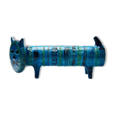 Le Chat by Aldo Londi for Bitossi in blue ceramic, circa 1950