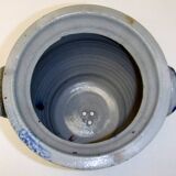 Alsaces Betschdorf stoneware flower pot, gray blue
