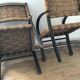 Pair of vintage rope armchairs, wooden frame, Sweden, 1960, Axel Larsson