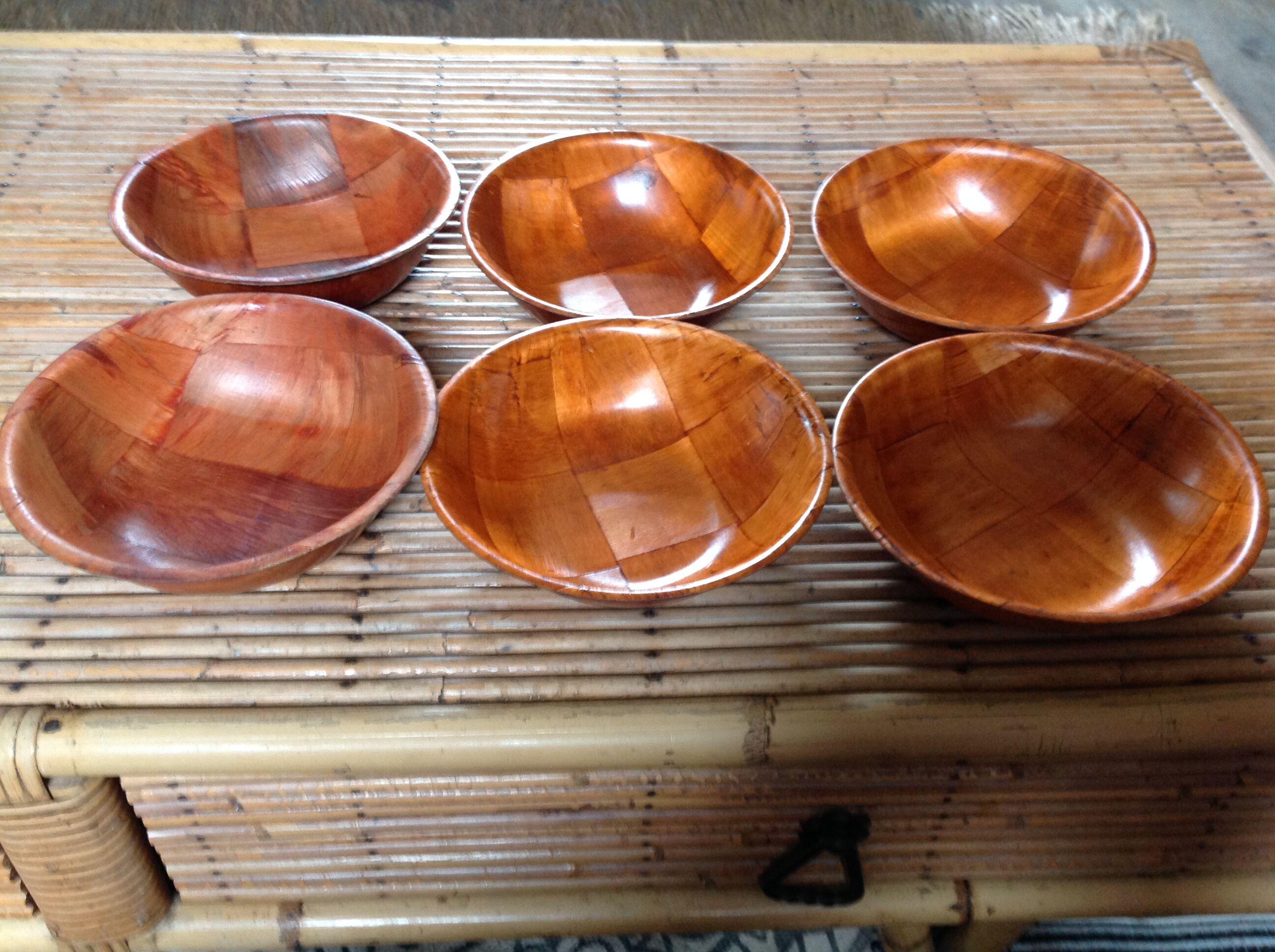 Set of 6 bowls Danish teak