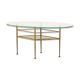 Table en verre et laiton de style italien des années 1970, inspirée par Gio Ponti.