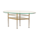 Table en verre et laiton de style italien des années 1970, inspirée par Gio Ponti.