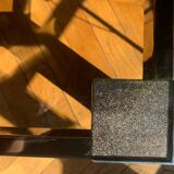 Table basse en méta chromé et verre fumé, années 1980