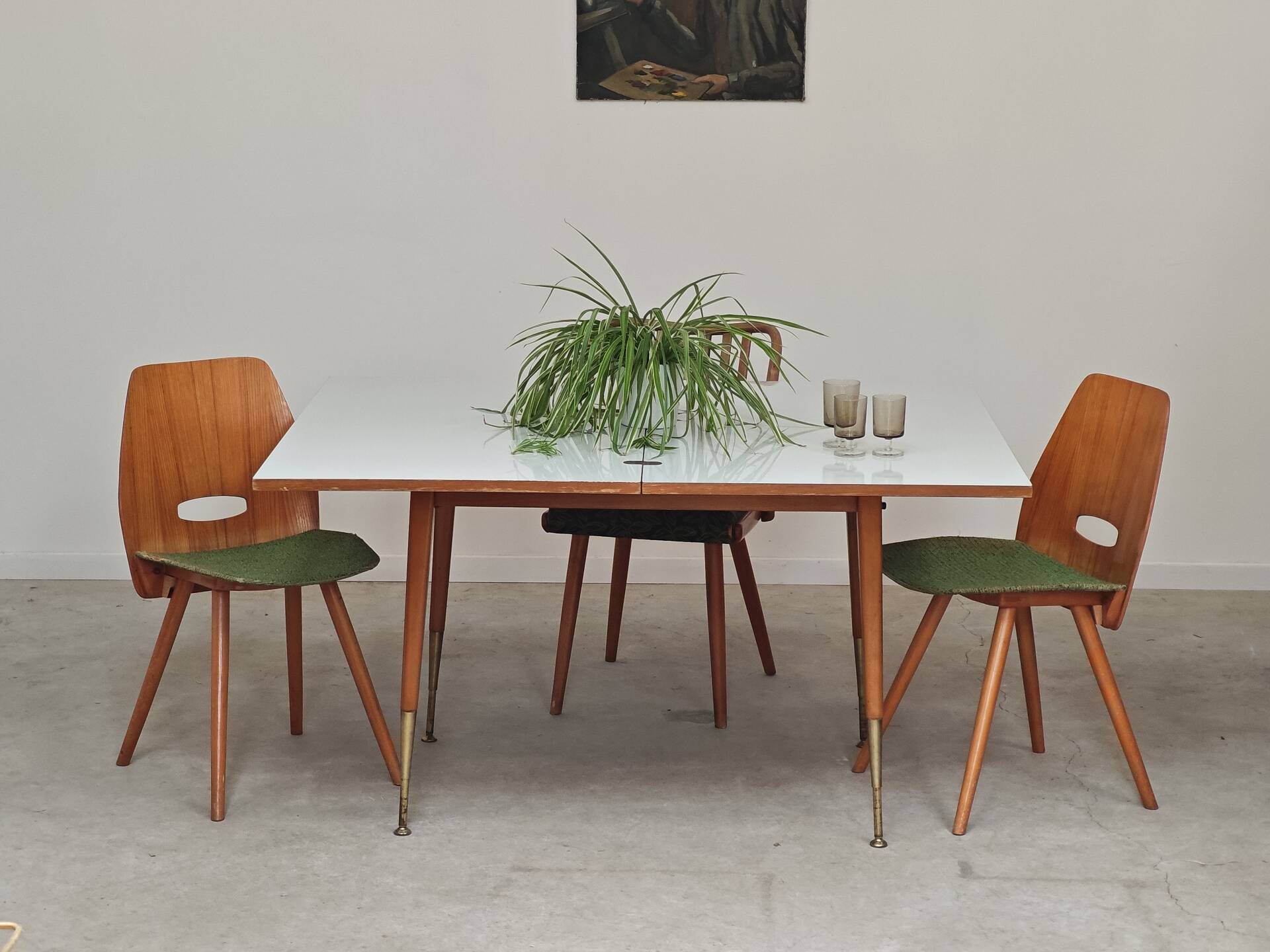 Coffee table, dining table for 6, East Germany.