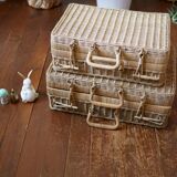 Suitcase vintage wicker