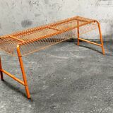 Bench - vintage stool, mesh Ikea Västerön in orange