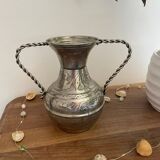 Silver-handled vase