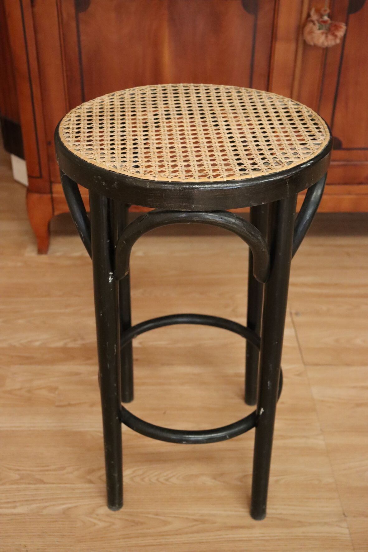 Stool wood & cannage
