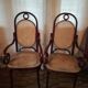 Pair of curved wooden armchairs and caning Thonet N ° 17 or long John 1920