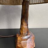 Wooden lamp by Olivier 70s