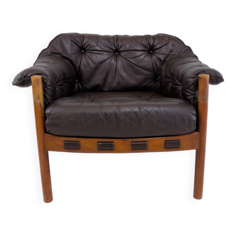 Coja Leather Easy Chair par Sven Ellekaer, Pays-Bas, années 1960