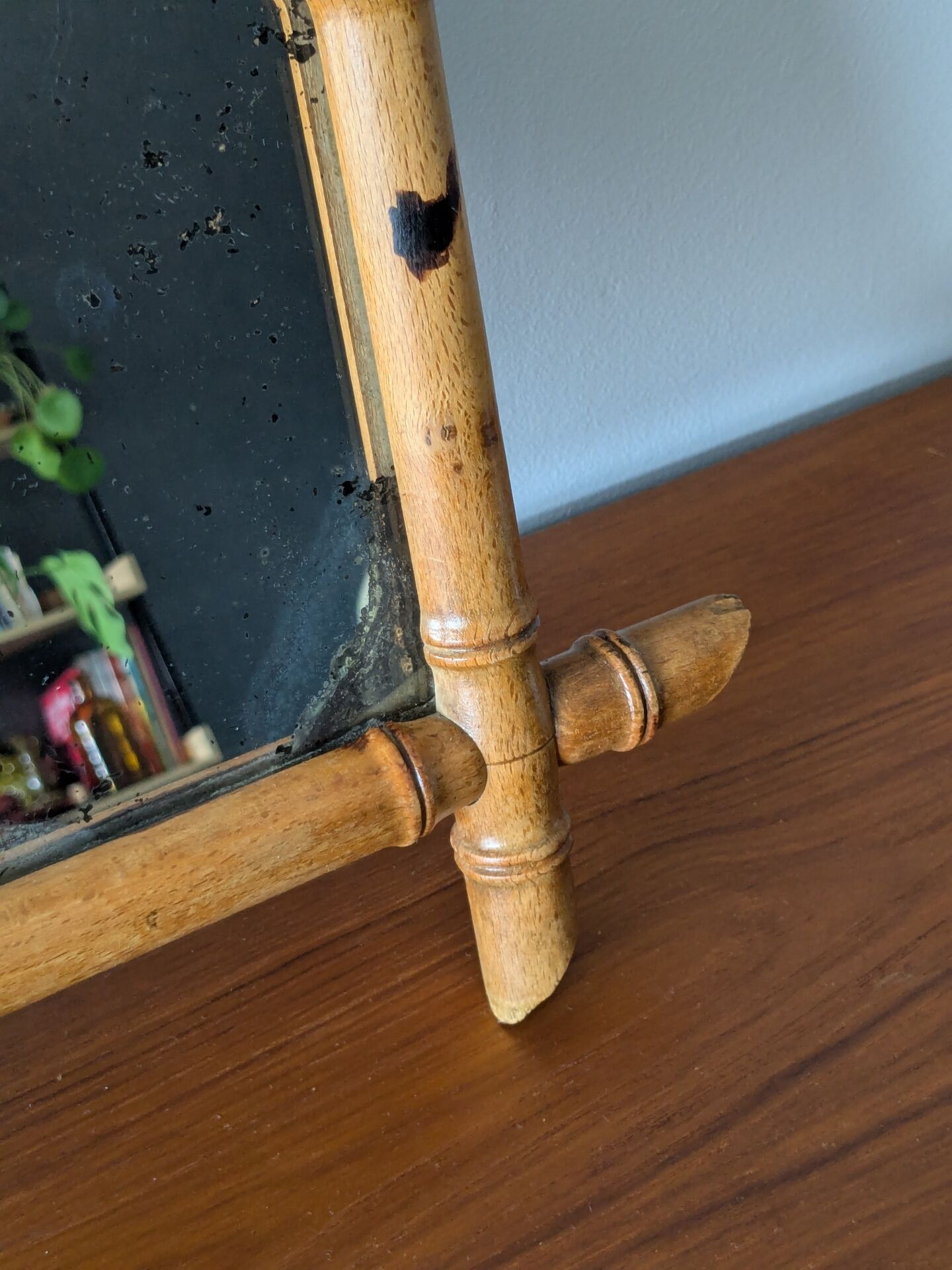 Miroir vintage bambou