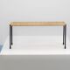 Carl Aubock side table, bench for flowering plants, iron, rattan, wicker, Austria, 1950s