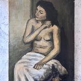 Brown female table signed R. Pauliere