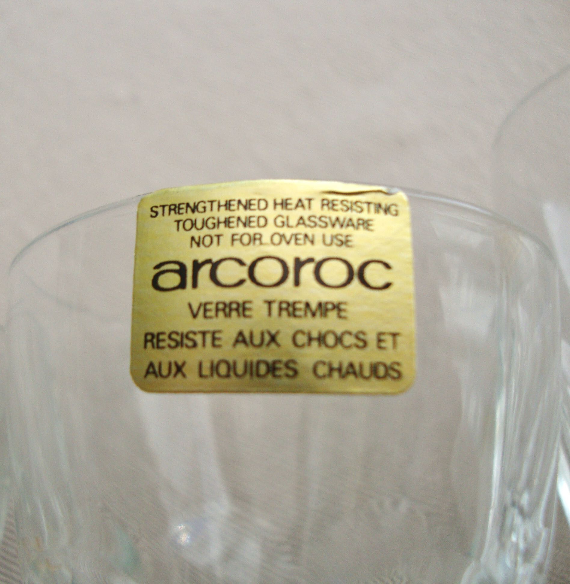 Suite de 6 verres Arcoroc