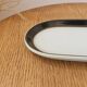Superb small Mosa Maastricht tray in white and brown porcelain.