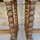 Pair of solid oak bedside tables with carved legs