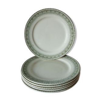 Six assiettes Terre de fer anciennes