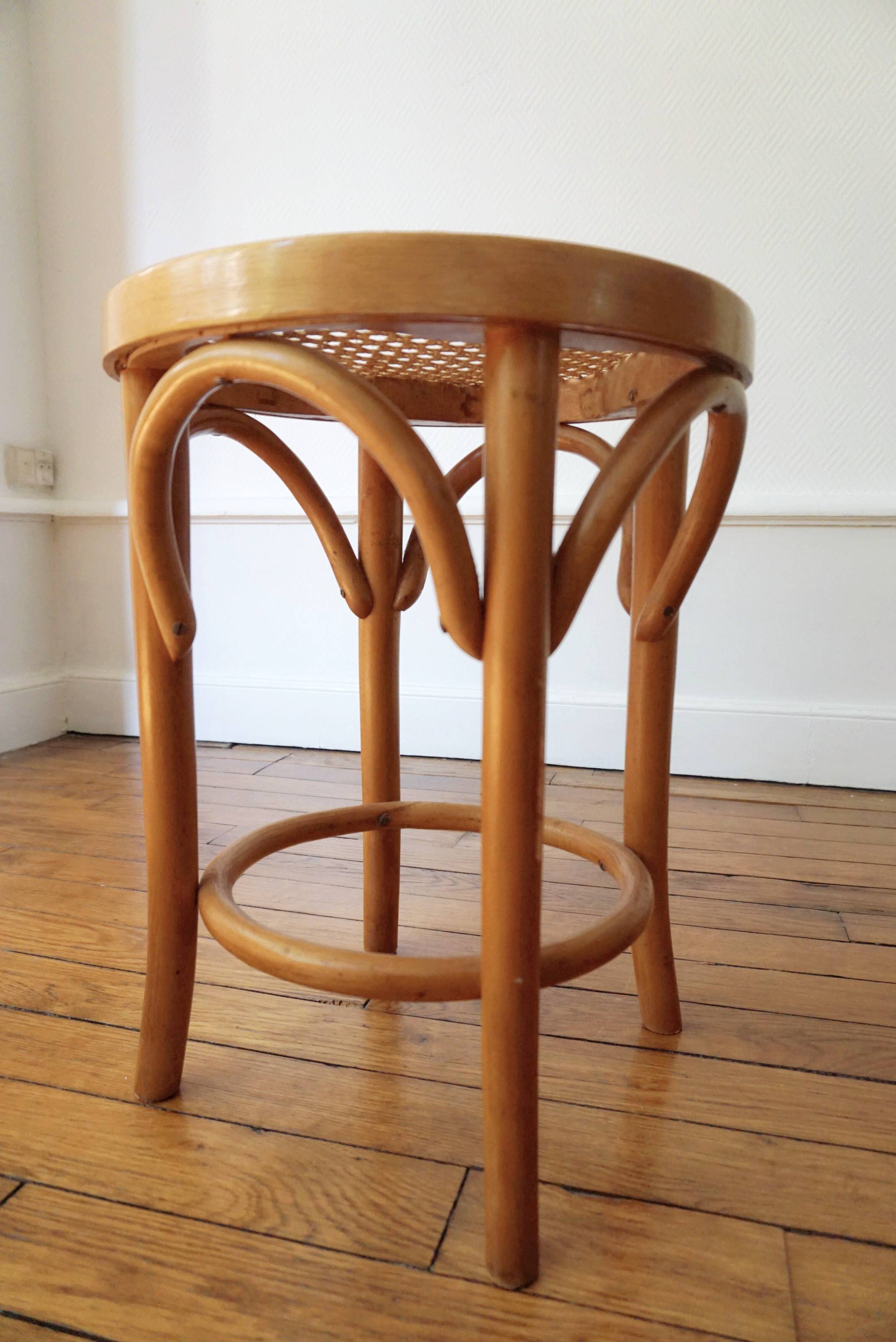 Stool with caning
