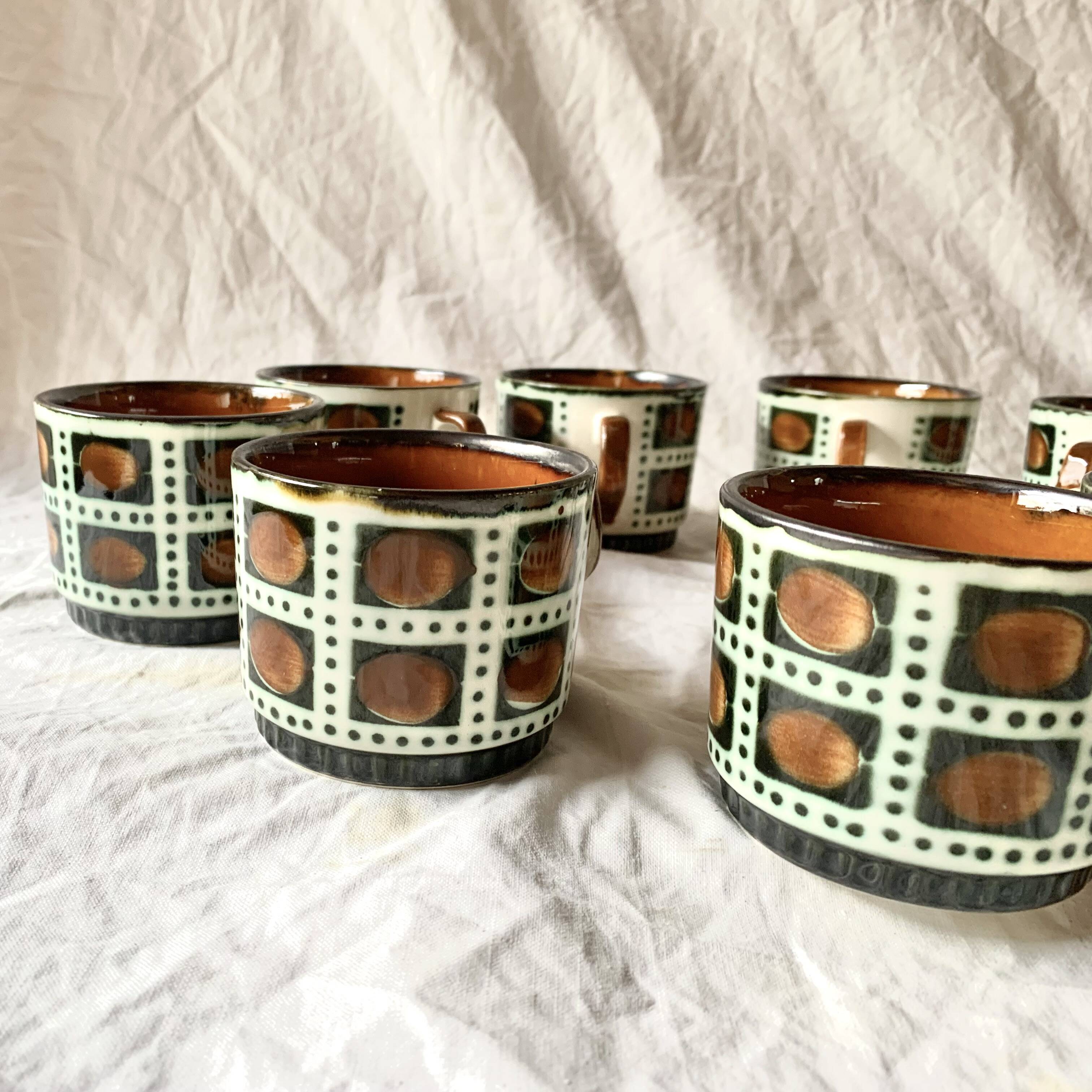 Boch La Louvière coffee service and dessert plates - Bernadette series, 1966