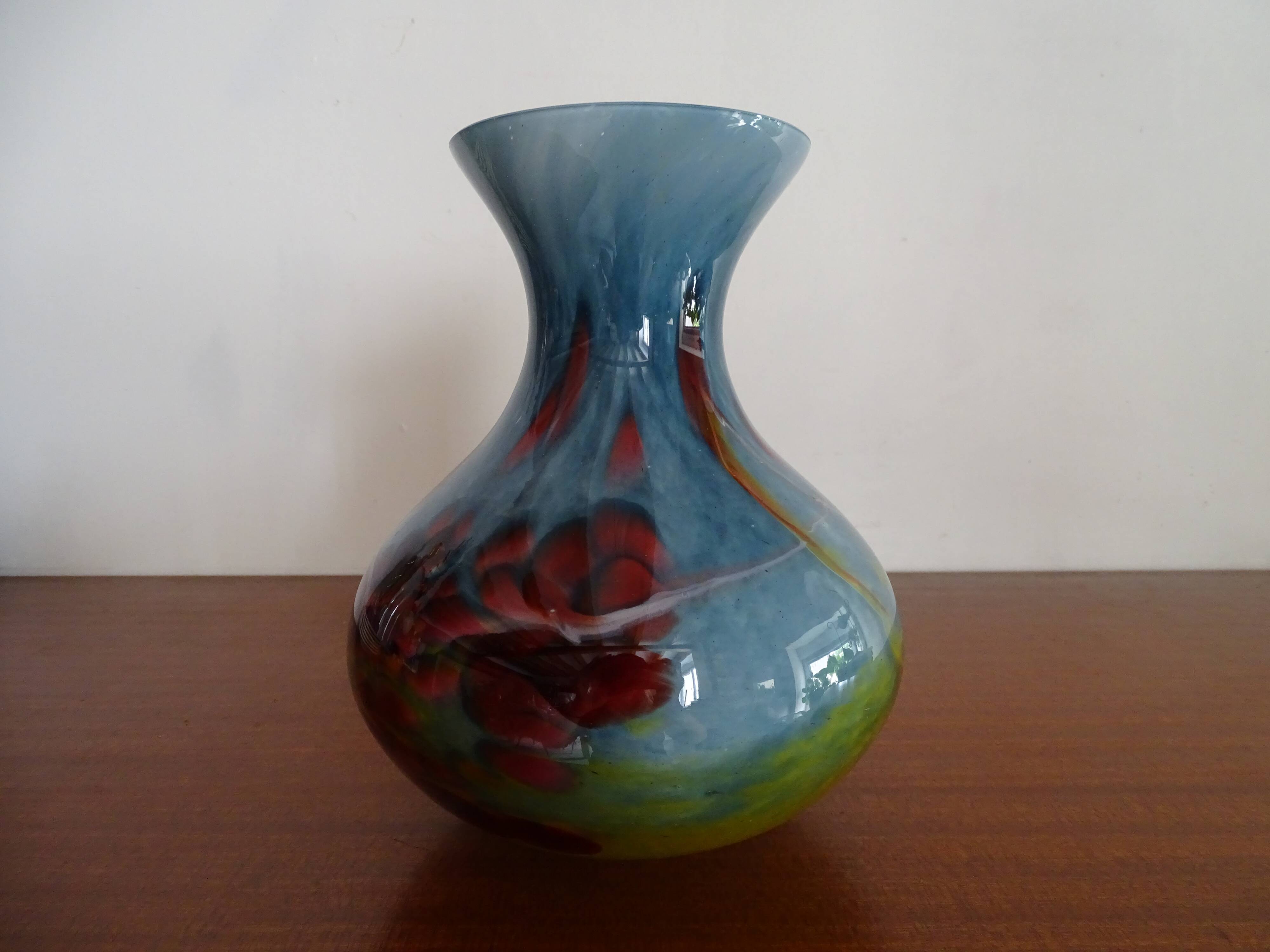 LA ROCHERE crystal vase, multi-layered blown glass, 20th century, labeled