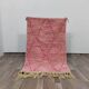 Handmade pink Beni Ouraine rug, size 140 x 260 cm