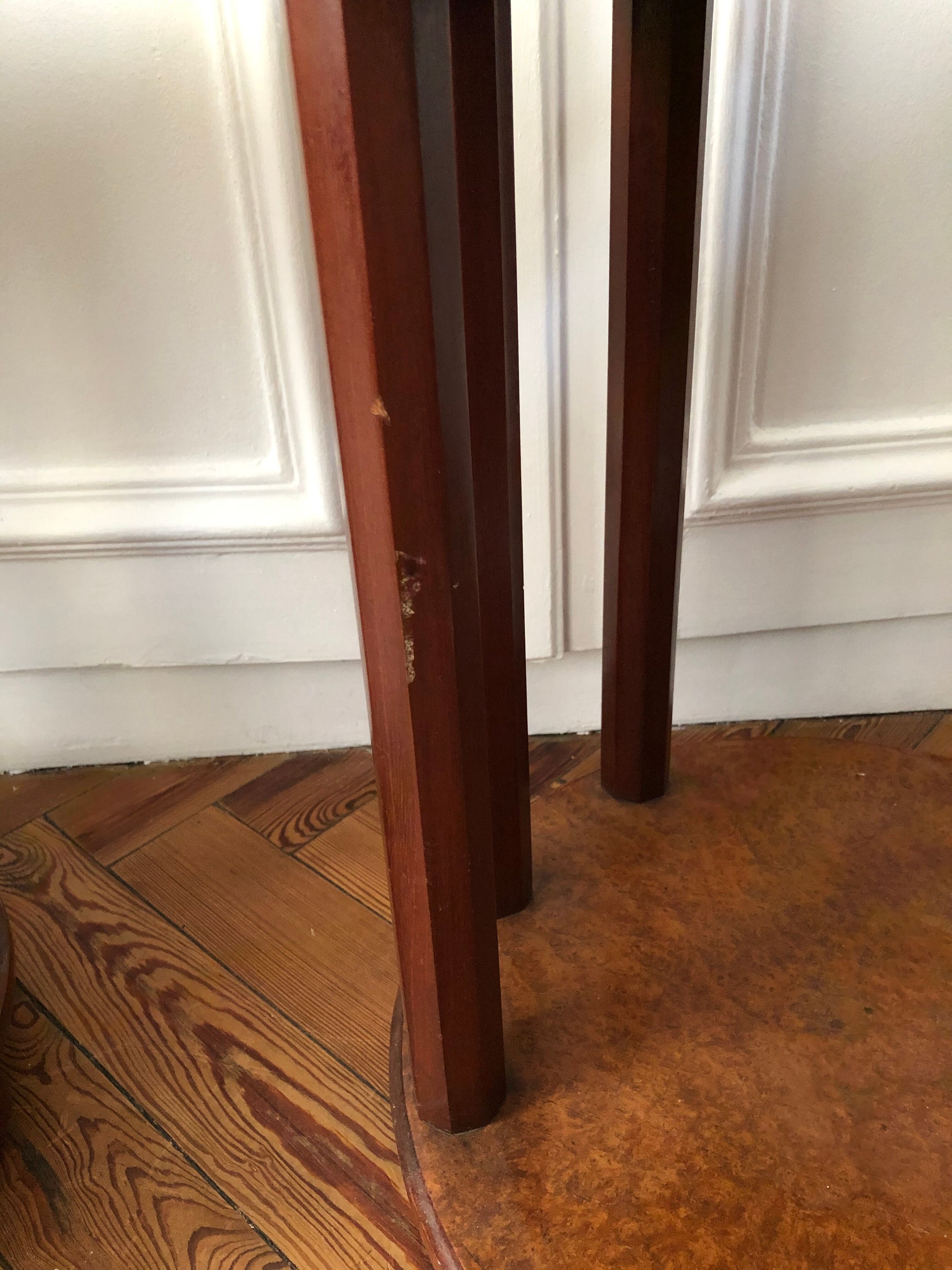 Pair of Art Deco bedside tables made of cedar magnifying glass
