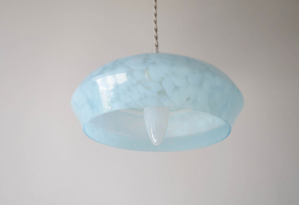 Speckled blue opaline hanging