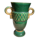 White Letalle vase for Saint Clément - model 4212 in green and gold.