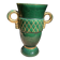 White Letalle vase for Saint Clément - model 4212 in green and gold.