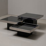 Set of 3 low tables in black mirror Cidue