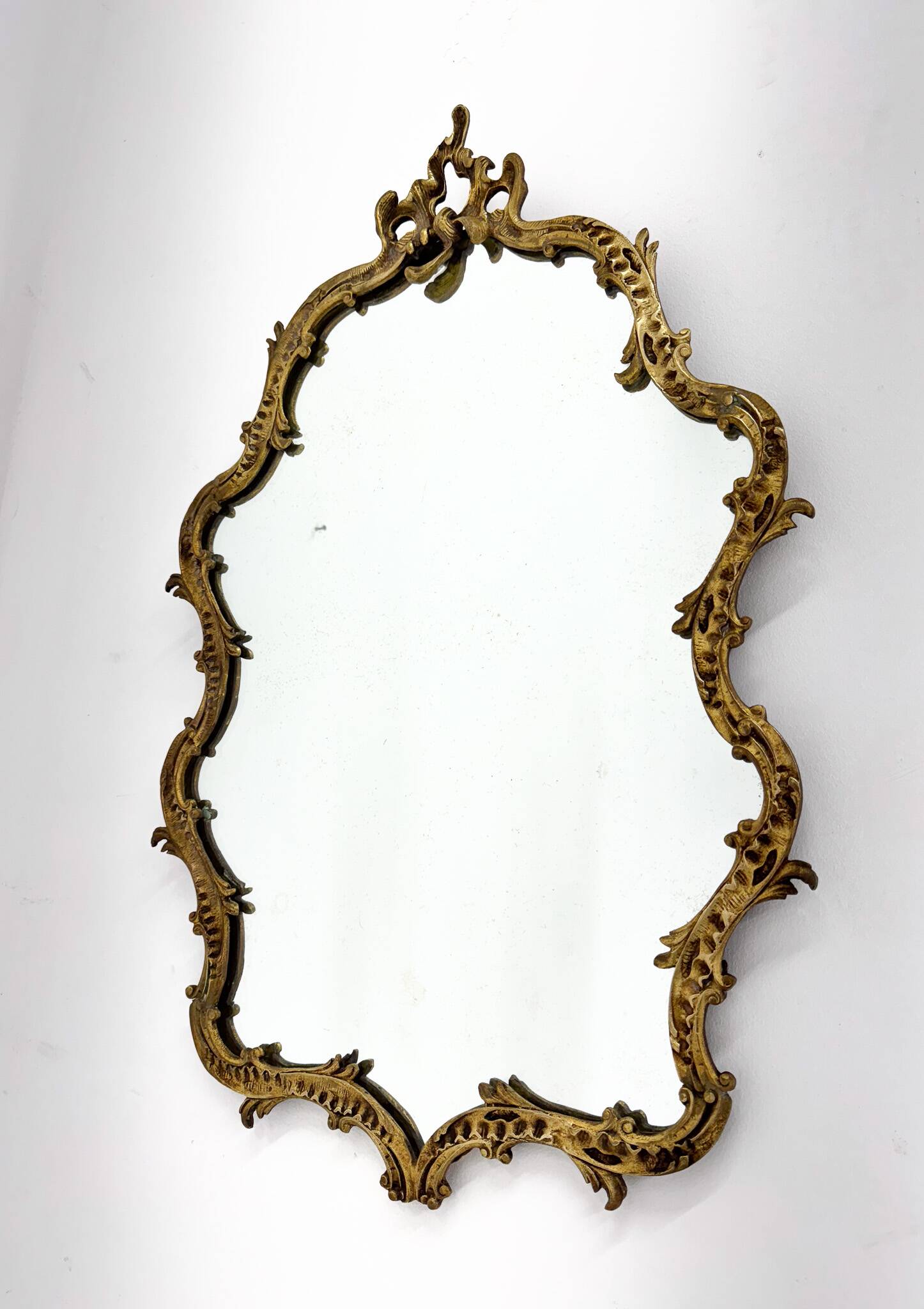 Antique brass french wall mirror