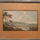 Old watercolour on paper from the early 19th century – landscape with aqueduct