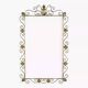 Rectangular mirror from the 50s and 60s on a brass frame