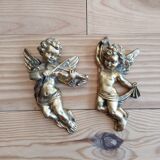 Angels Cherubs in gilded plaster