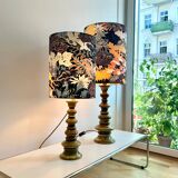 Lampe Fat Lava en forme de pagode Space Age avec glaçure verte dégradée