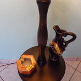 Wooden 1960s lamppost with large lampshade