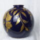 Vase in Limoges porcelain midnight blue signed Chaufriasse-Diam. 20cm
