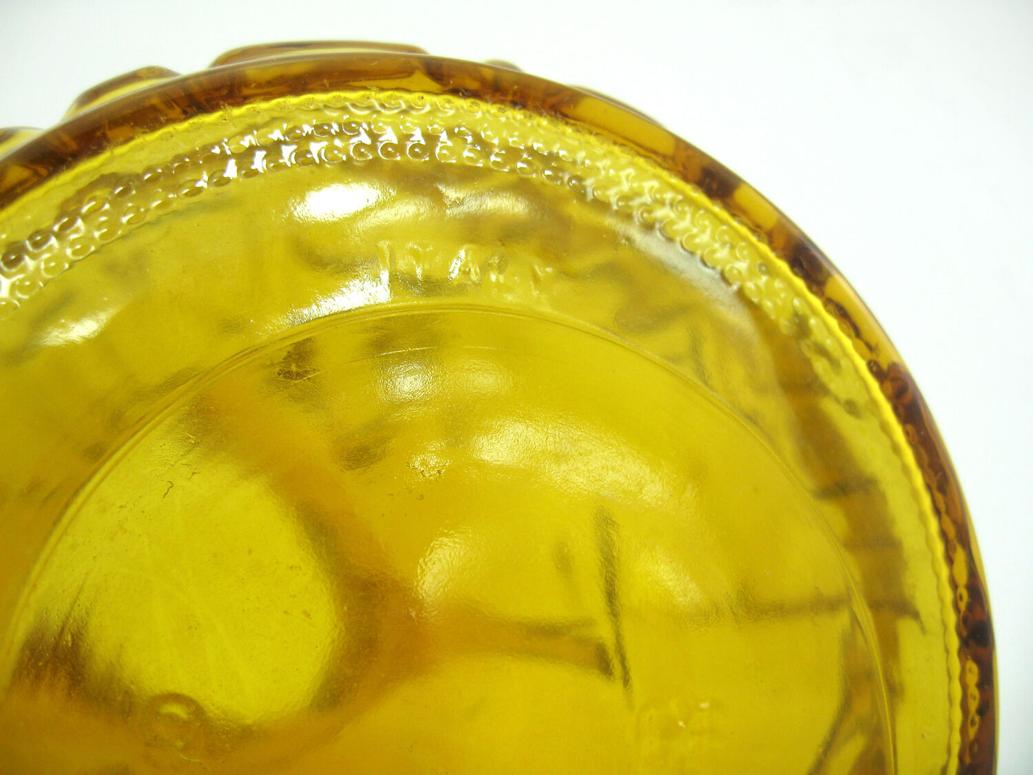 Amber Yellow Molded Glass Pitcher - Bormioli Fidenza Vitraria Italy - Vintage 60s