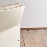 Fauteuil design 620 en cuir suédé beige par Dieter Rams, Vitsœ, Mid-Century