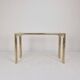 Italian Rectangle Side Table in Brass Bamboo and Smoked Glass, 1970s