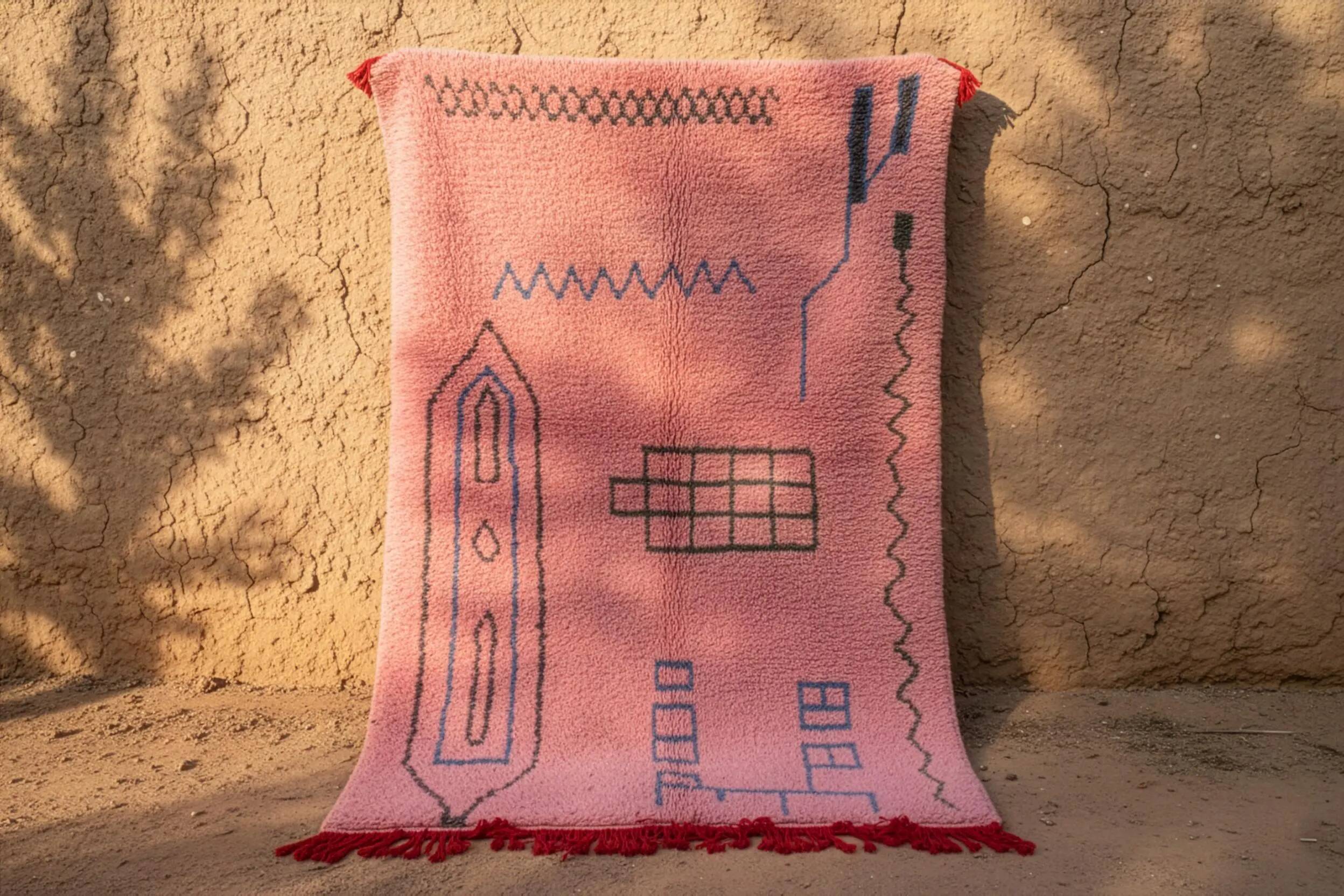 Handmade wool rug Morocco 2.5 x 1.5 m