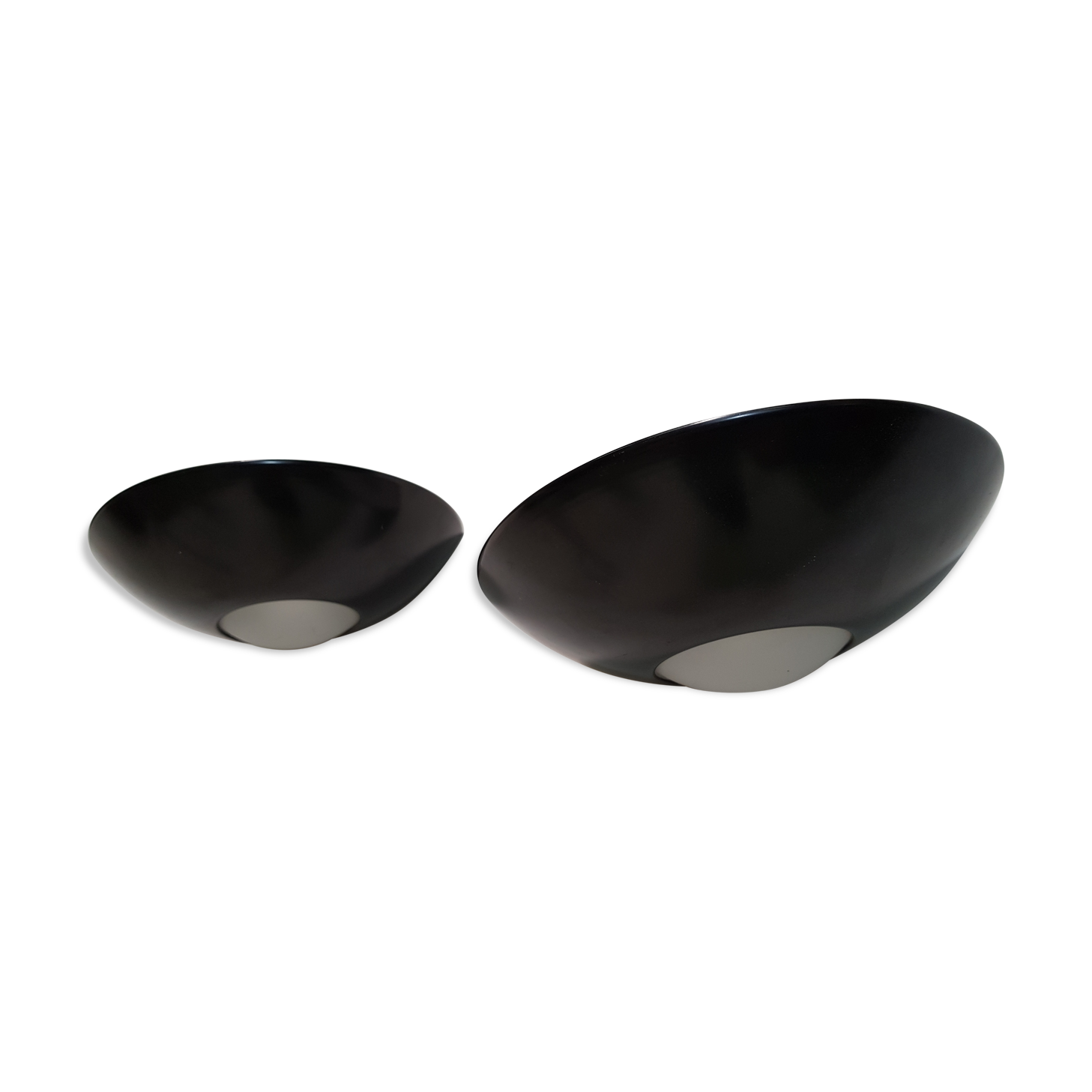 Pair of  wall light vintage metal  and opaline 70s