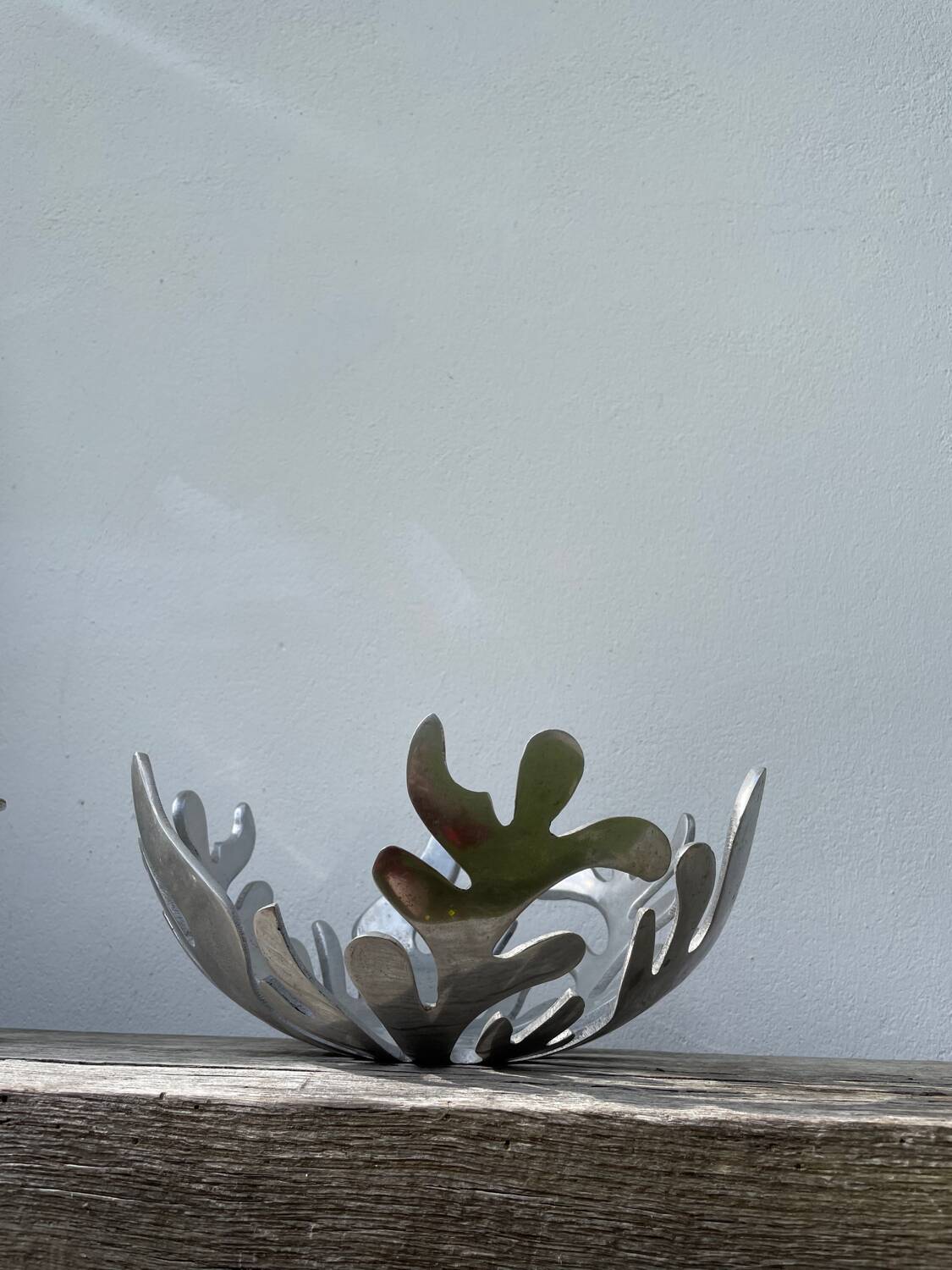 Designer metal fruit bowl