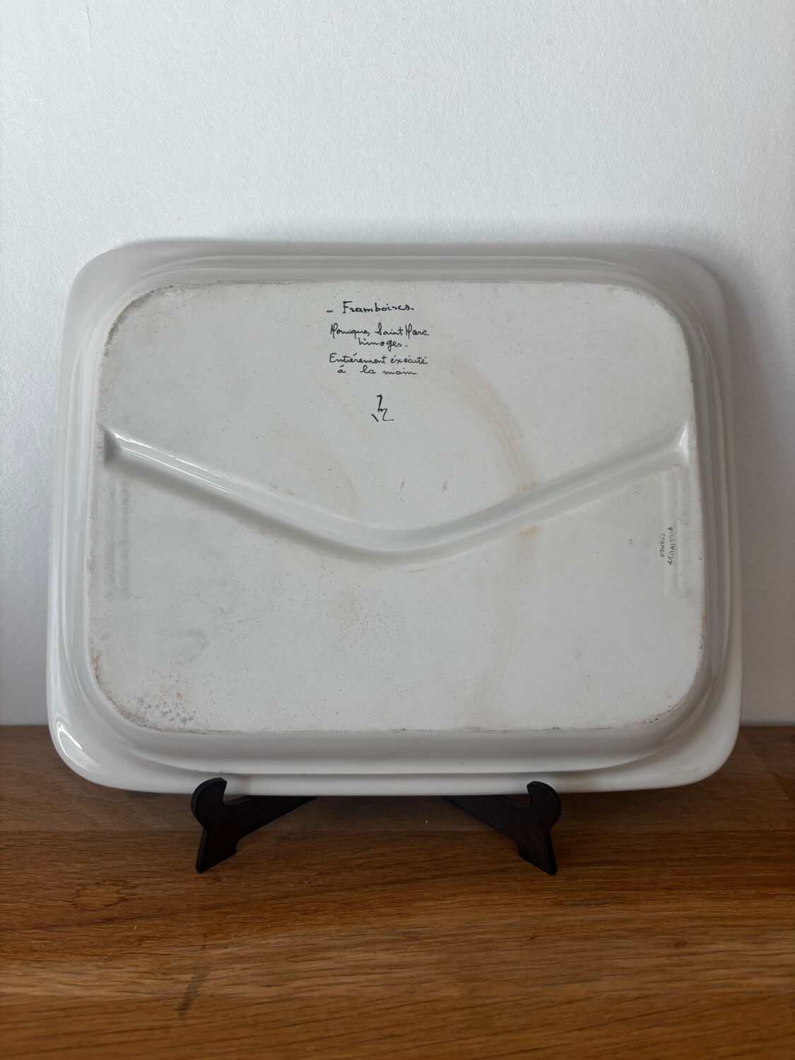 Vintage lot of two compartmentalised plates, decor Monique St Marc.